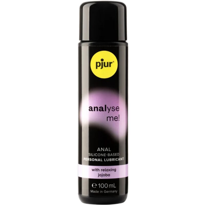 PJUR Analyse Me gel anal relajante en botella negra, vista frontal