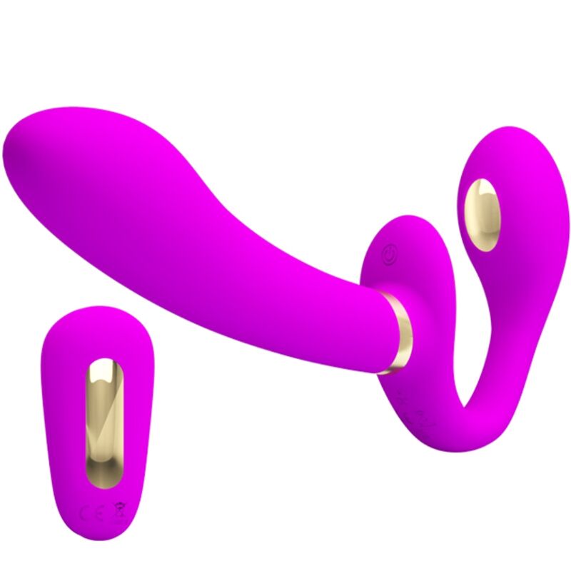 PRETTY LOVE Thunderbird vibrador doble morado con mando a distancia.
