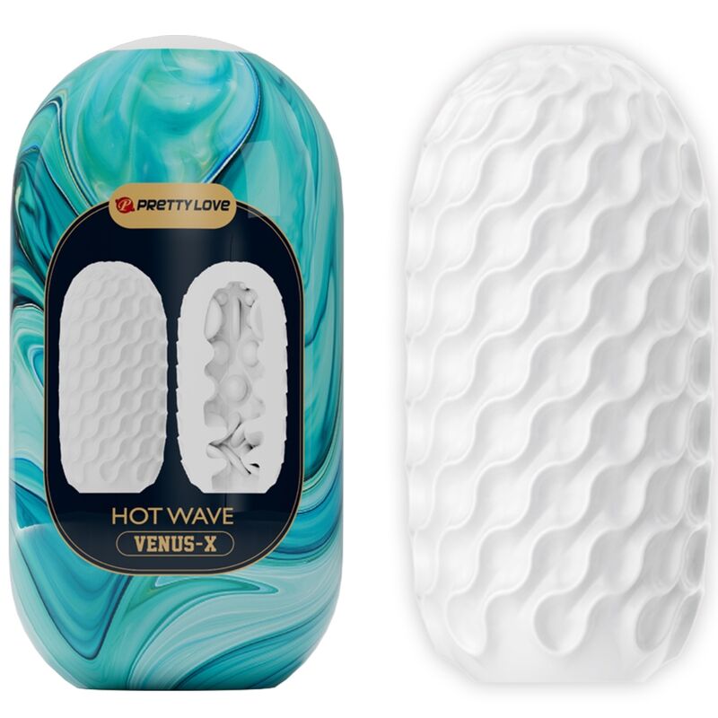 Masturbador masculino Pretty Love Hot Wave Venus-X blanco con la caja del producto