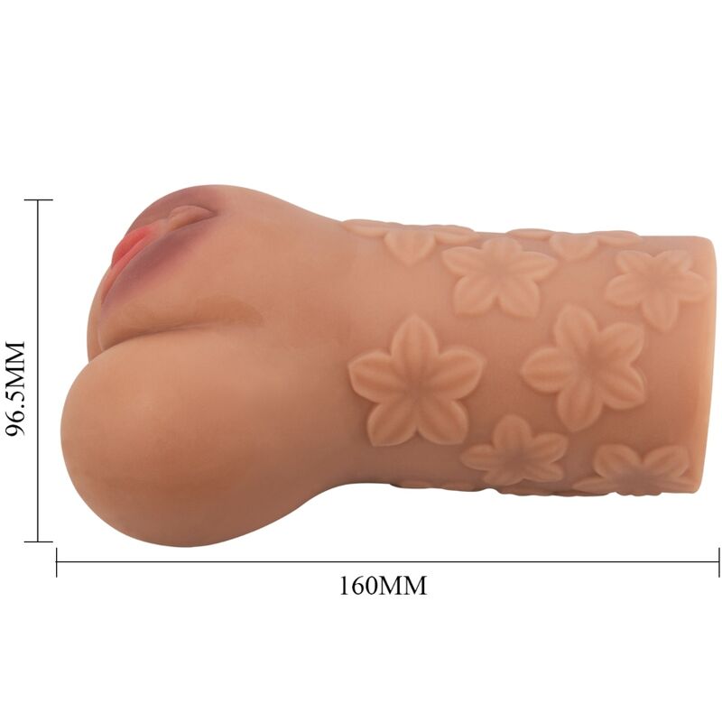 Guía de medidas de Crazy Bull Scarlet con diseño floral y perfil lateral.