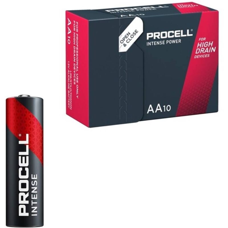 Pilas Procell Intense Power AA con caja del producto AA10.