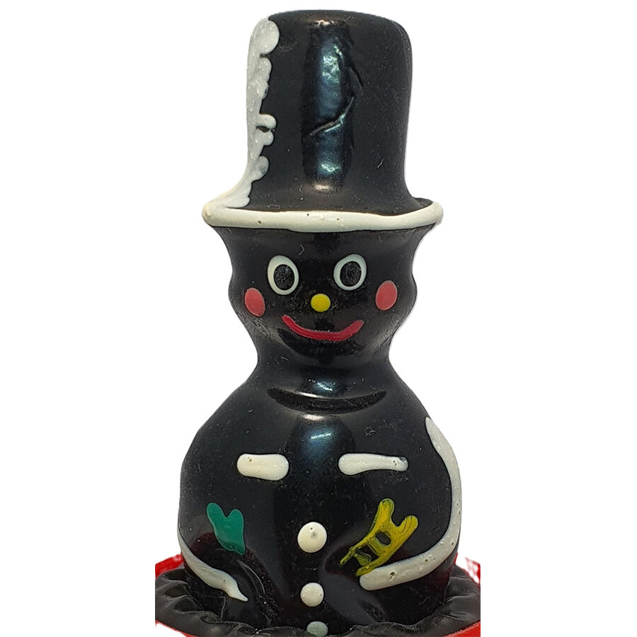 Condón decorativo CONDOMERIE pintado a mano con figura negra y sombrero de copa.