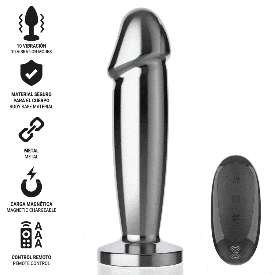 INTENSE Intense Anal Plug S — Plug anal vibrador tipo dildo, tamaño S, 10 modos con mando - Imagen 2