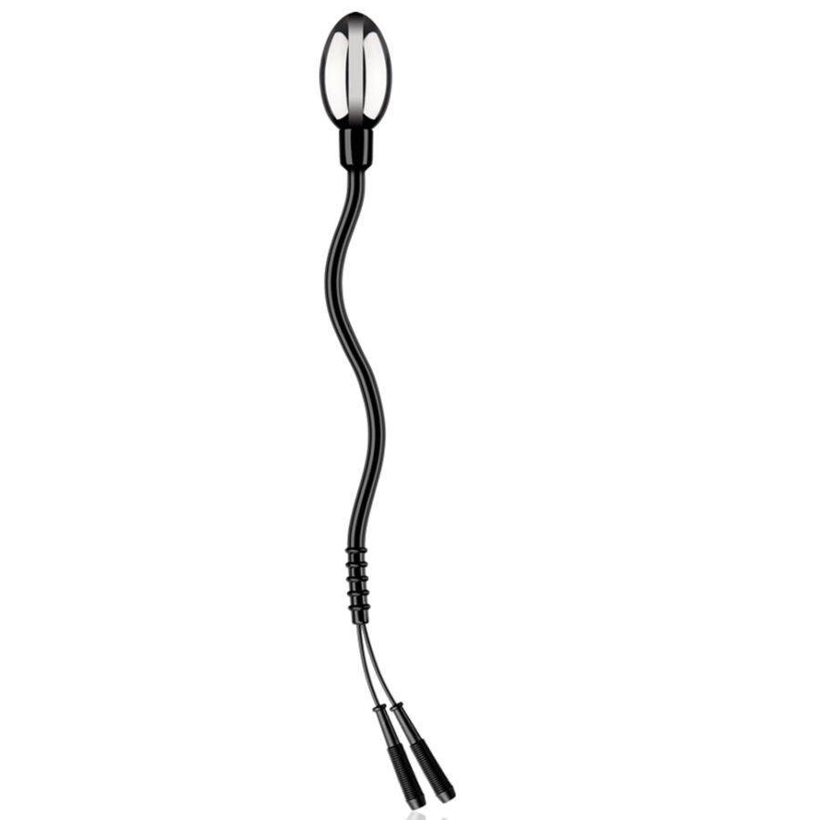 Electrastim Tadpole electrohuevo negro con cola flexible y doble conector