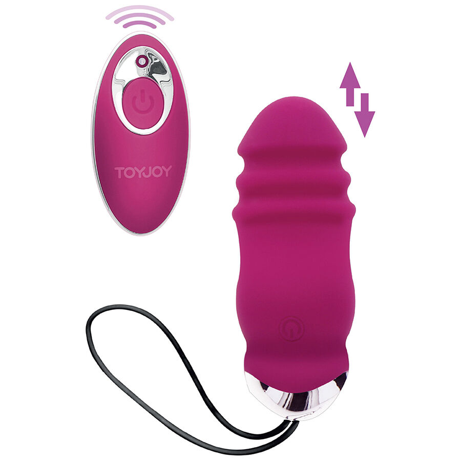 Vibrador TOYJOY fucsia con mando a distancia y cable negro