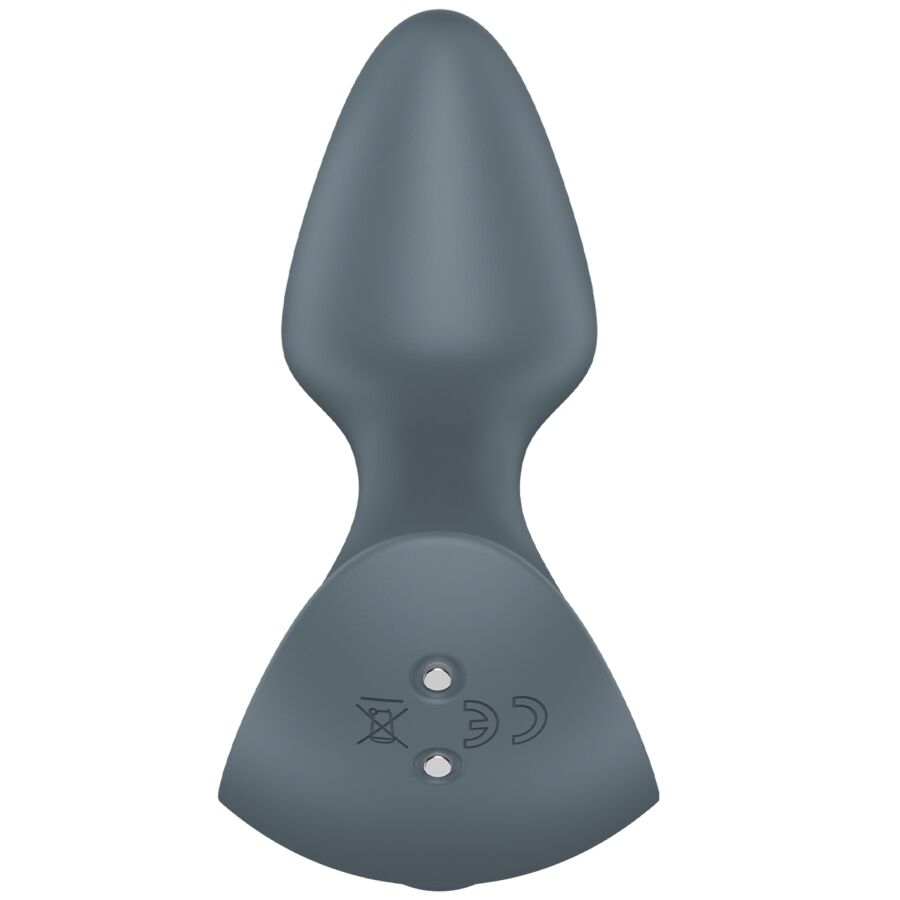 Detalle del tapón anal Satisfyer Booty Absolute Beginners 1 en color gris, visto por detrás.