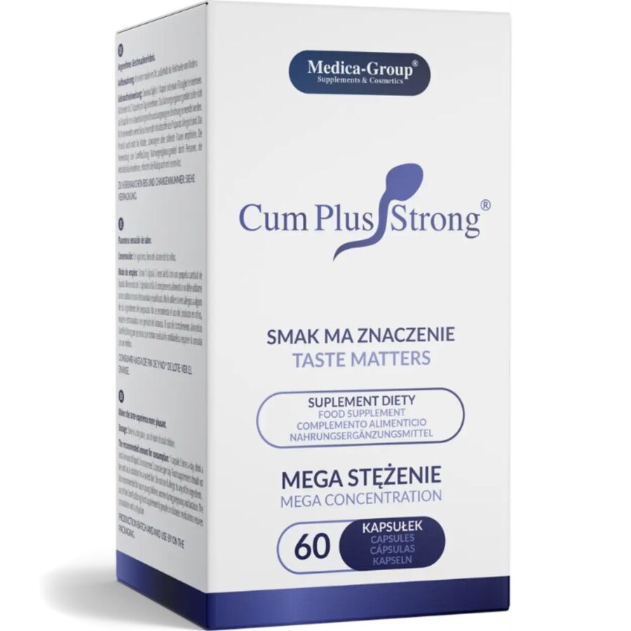 Caja del producto Medica Group Cum Plus Strong, vista frontal y lateral, con 60 cápsulas.