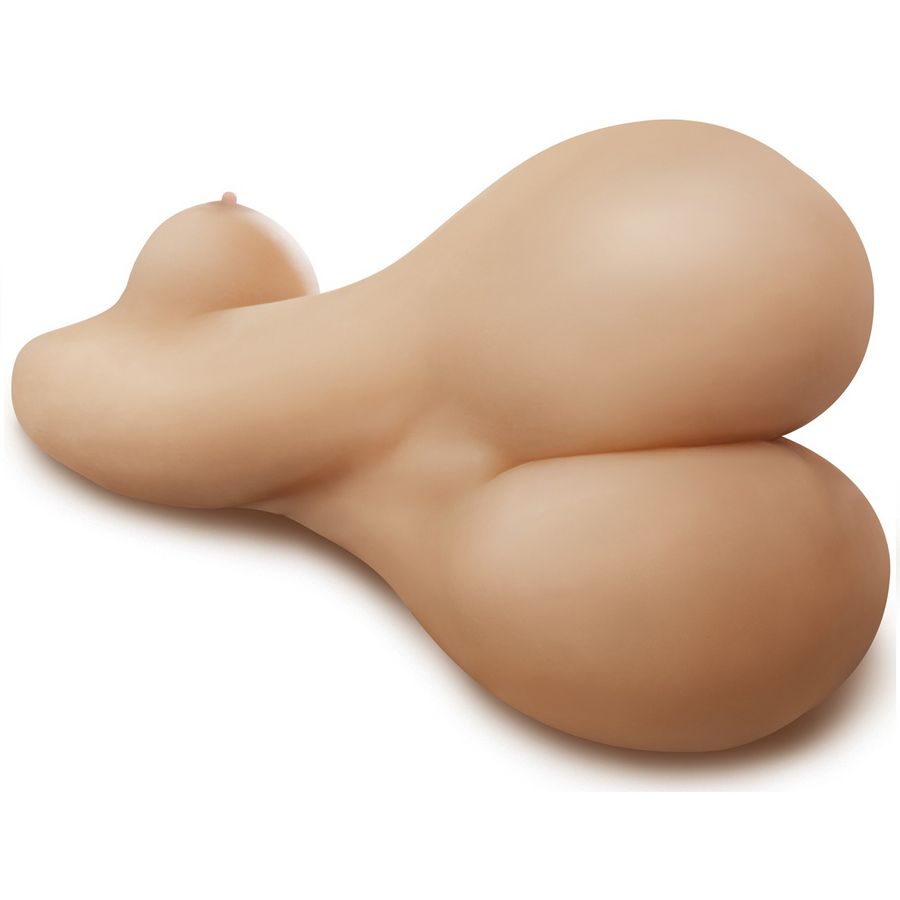 Detalle del EXTREME TOYZ Extreme Mega Masturbator en tono piel, con forma curva moldeada.