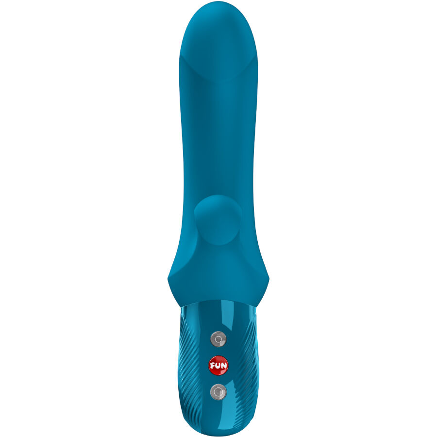 Fun Factory BI Stronic Curve azul en vista frontal, con botones visibles.