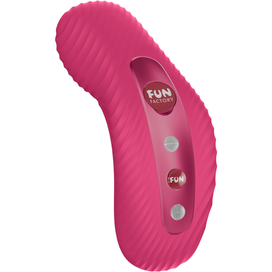 Fun Factory LAYA III rosa, vista frontal con botones visibles.