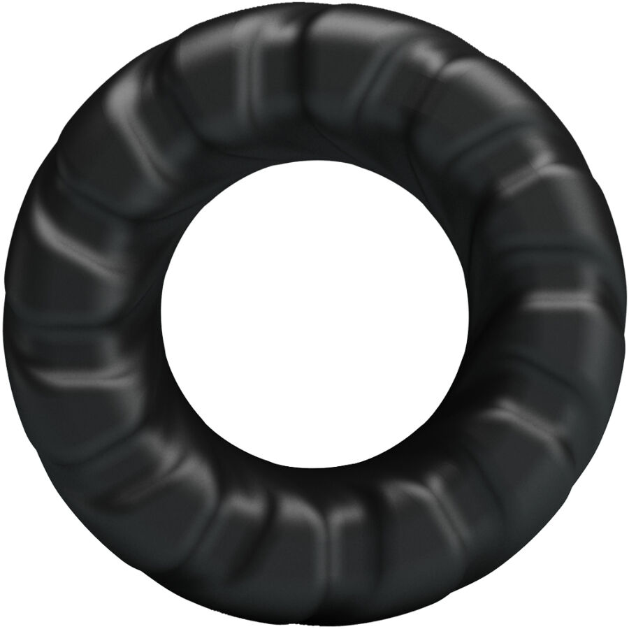 Crazy Bull Jeriko Modelo 1, anillo negro de silicona con textura acanalada.