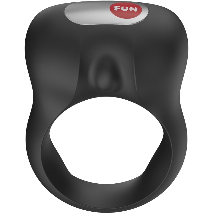 Anillo vibrador para pene Fun Factory Steady negro, vista frontal.