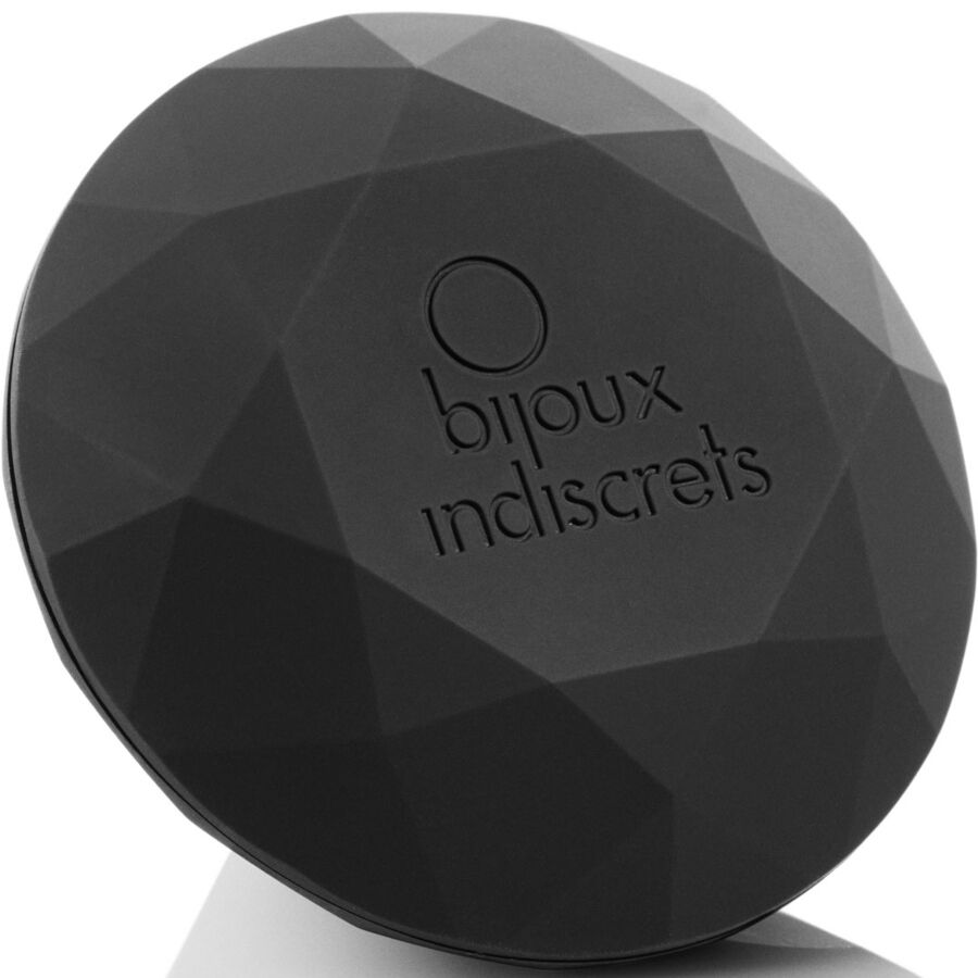 Bijoux Indiscrets Twenty One en negro mate, vista frontal con acabado facetado.