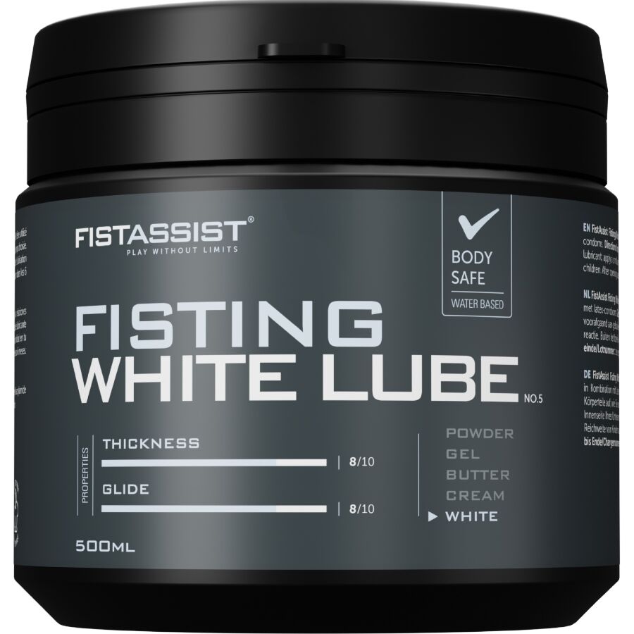 Cobeco Fist Assist, bote negro de lubricante White Lube de 500 ml.