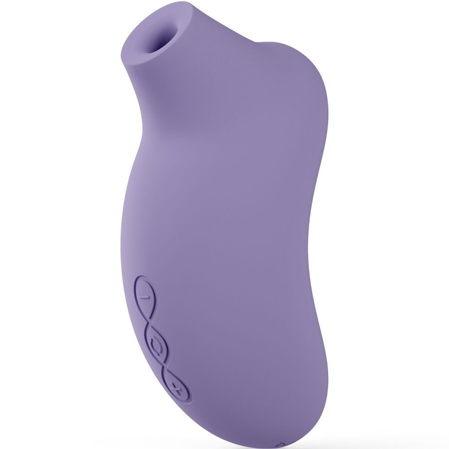 LELO SONA 3 morado, vista frontal con abertura superior y botones de control visibles.