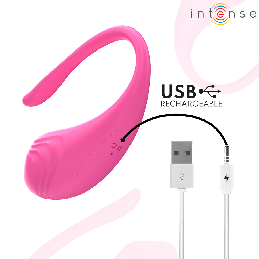 Cable de carga USB para INTENSE Olivia con conector visible y logo de Intense.