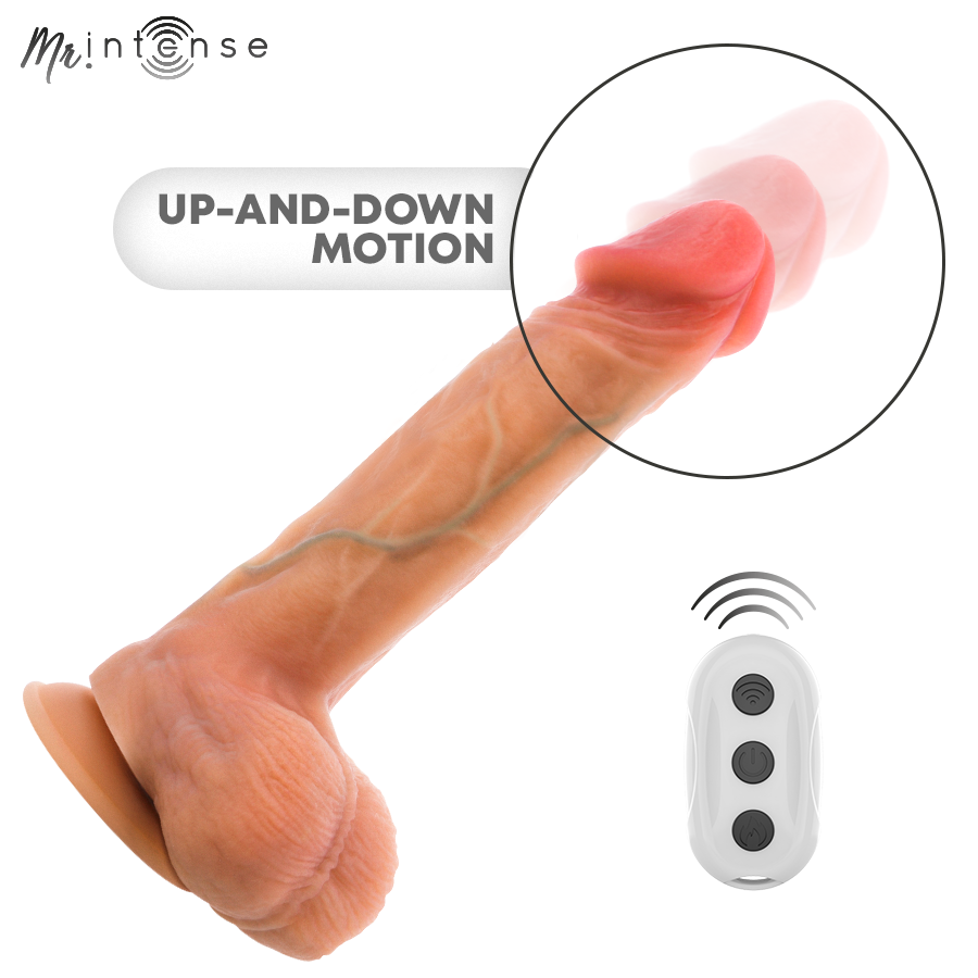 MR. INTENSE Logan — Dildo realista de silicona con vibrador, calor y mando — 20 cm (Ø 4,1 cm) - Imagen 6