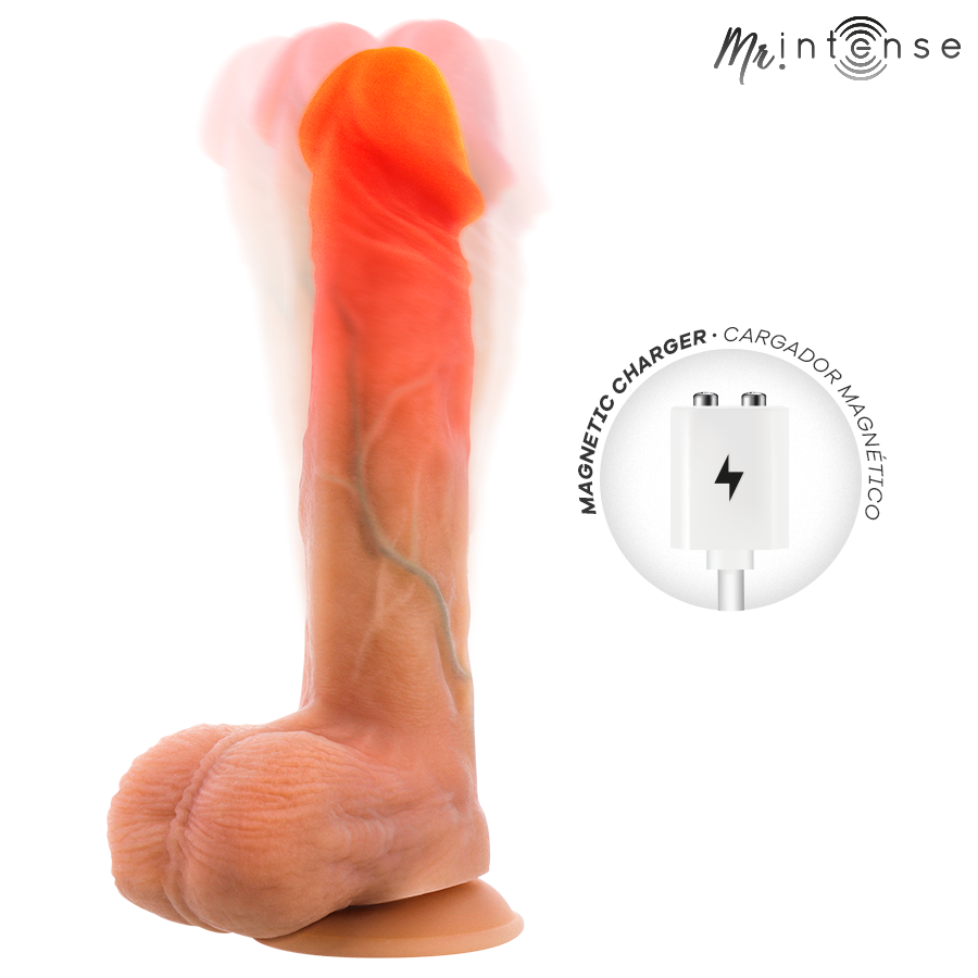 MR. INTENSE Logan — Dildo realista de silicona con vibrador, calor y mando — 20 cm (Ø 4,1 cm) - Imagen 2