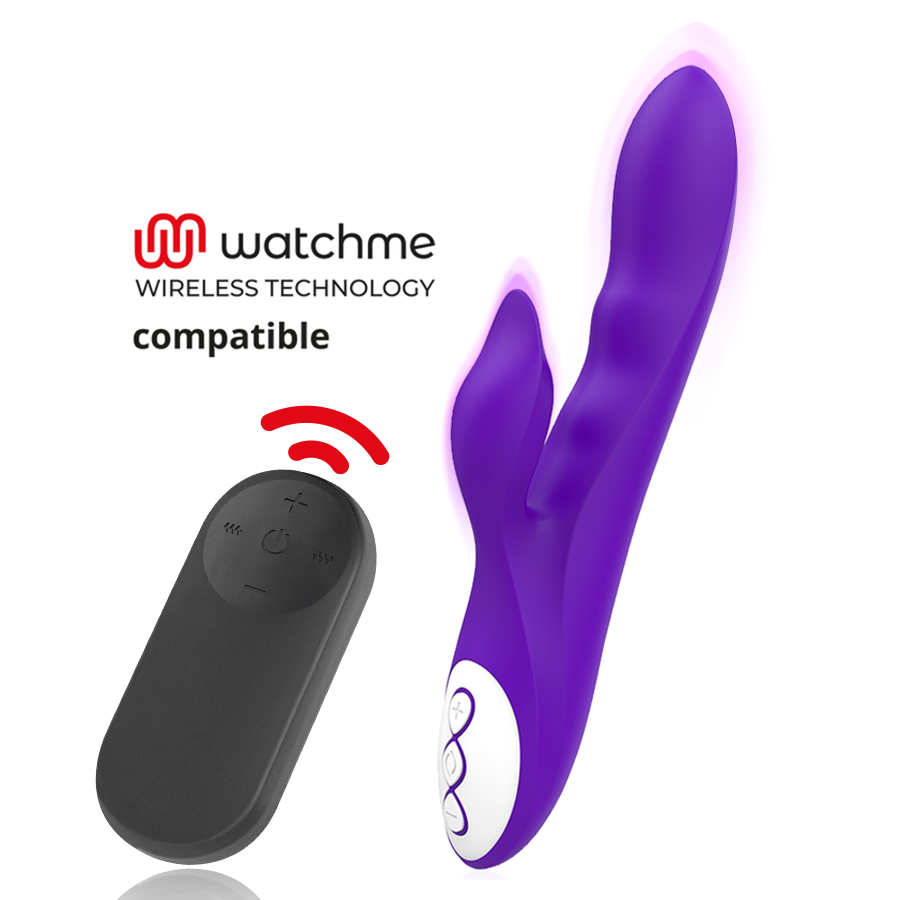 Vibrador Galatea Galo morado con mando Watchme inalámbrico