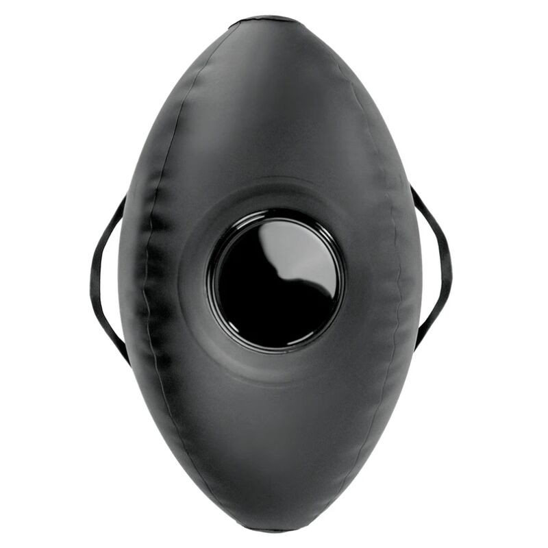 FETISH FANTASY SERIES Body Dock hinchable negro en vista frontal, con abertura circular.