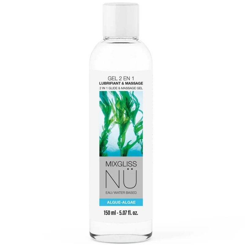 MIXGLISS NÜ lubricante y gel de masaje 2 en 1 en botella blanca de 150 ml