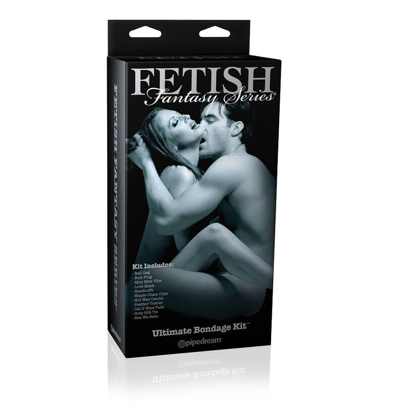 Caja del kit de bondage Fetish Fantasy Series, con foto de pareja en portada.