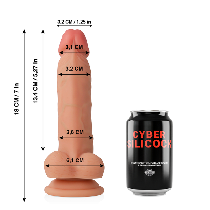 CYBER SILICOCK - CONNOR REALÍSTICO SILICONA LÍQUIDA 20.5 CM -O- 3.7 CM