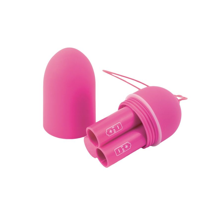 B Swish Bnaughty Classic Unleashed en rosa, con el compartimento de pilas visible y la tapa retirada.