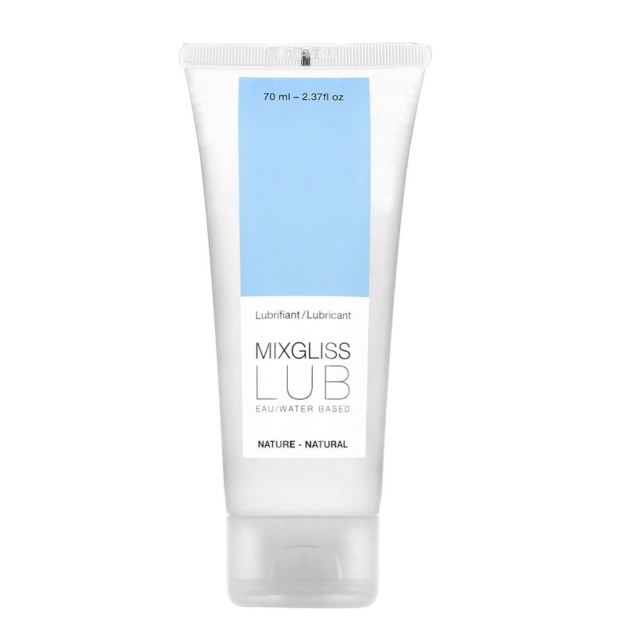MIXGLISS LUB Natural, lubricante a base de agua en tubo blanco de 70 ml.