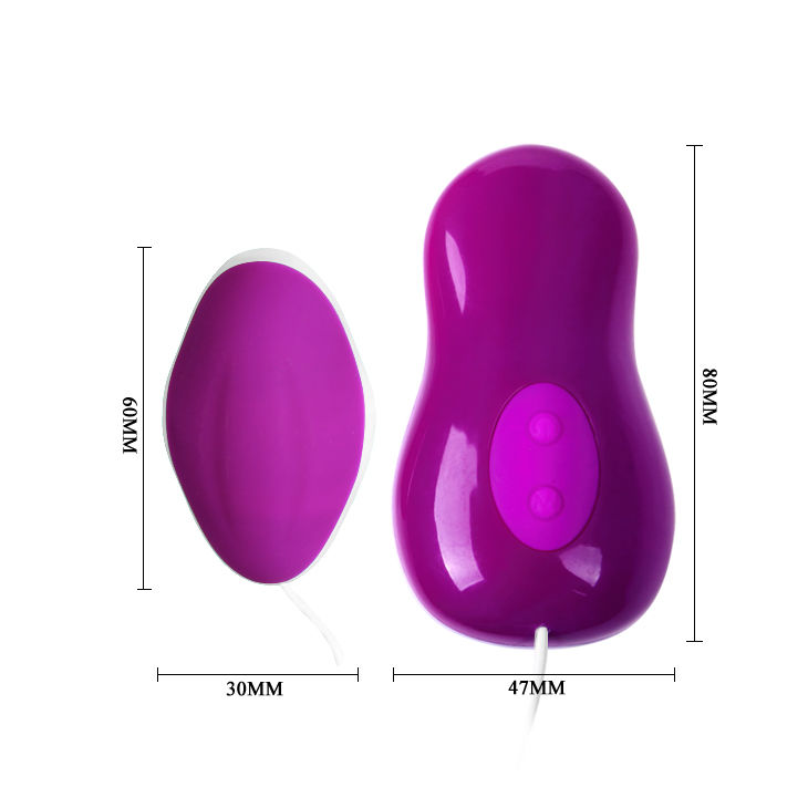 Pretty Love Avery con medidas visibles y mando cableado en color morado.