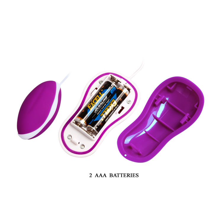 Detalle del huevo vibrador Pretty Love Avery desmontado, con el compartimento de pilas visible.