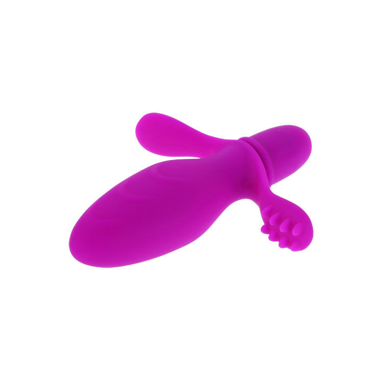 Vibrador compacto rosa Pretty Love Flirtation Fitch en vista lateral, con brazo estimulador visible.