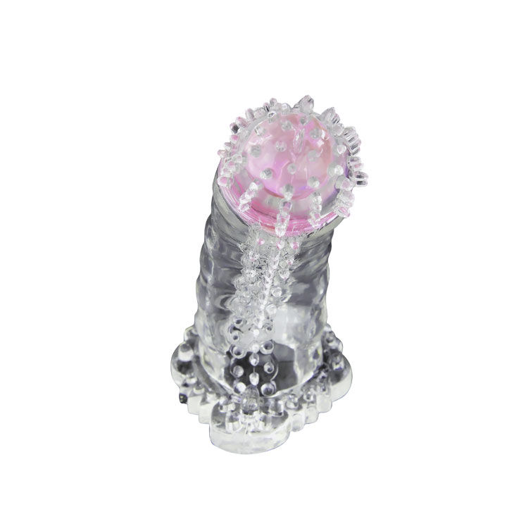 Baile for Him Brave II Man en detalle, funda transparente con punta rosa y textura exterior.