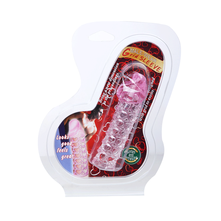 BAILE FOR HIM en blíster, con funda alargadora transparente visible en el interior.