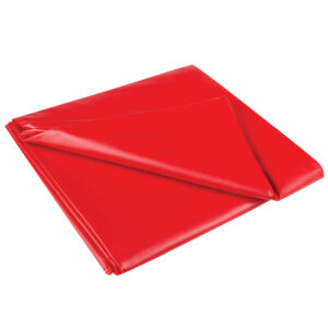 JOYDIVISION SexMAX WetGames: sábana de plástico roja plegada en vista inclinada.