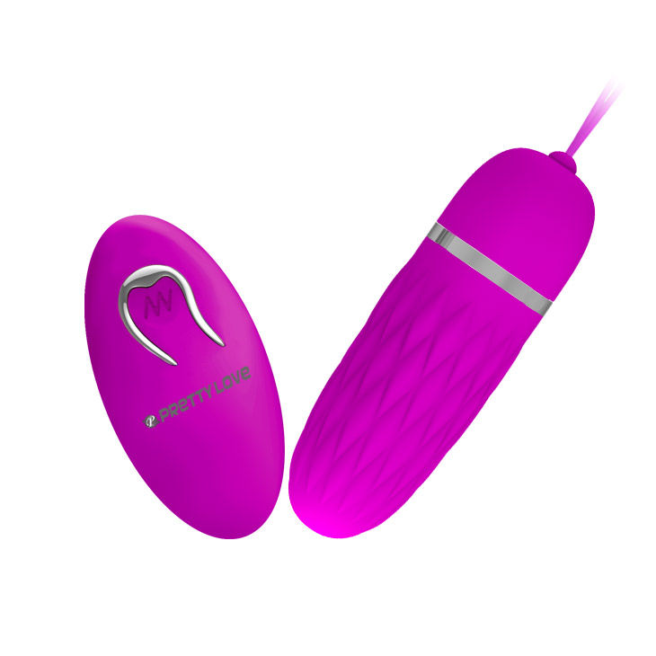 Pretty Love Flirtation Dawn: huevo vibrador morado con mando ovalado.