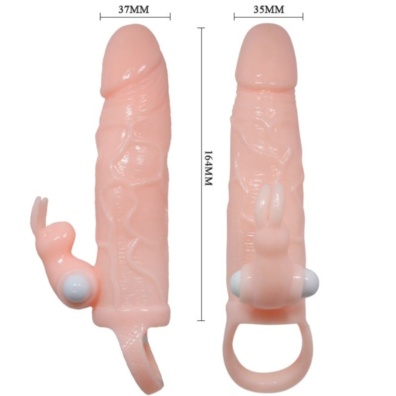Baile For Him Brave Man en detalle, funda rosa con vibrador tipo rabbit y anillo visible.