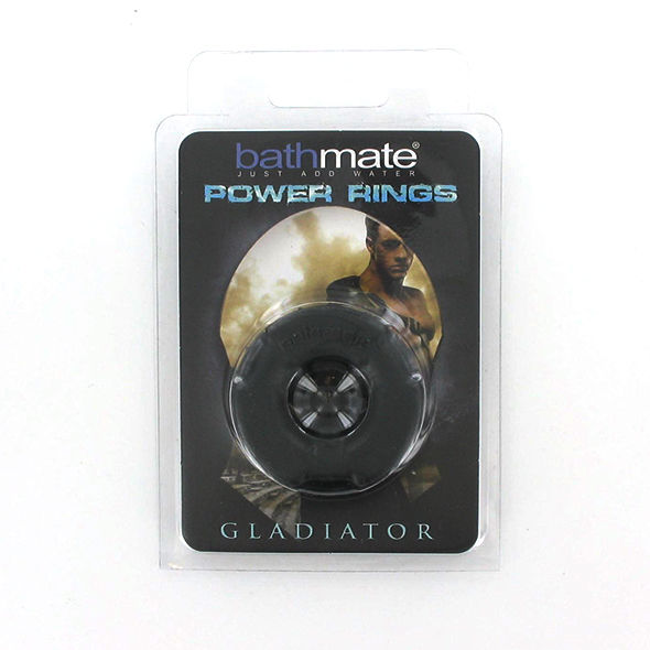 BATHMATE Gladiator en su caja, con anillo negro visible en blister frontal.