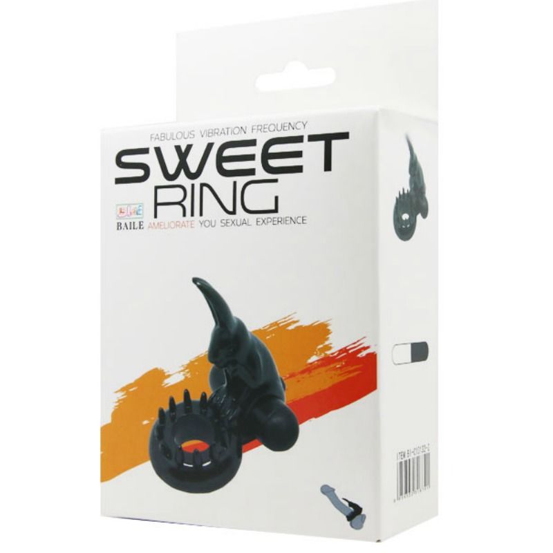 Caja del producto BAILE Sweet Ring con ilustración del anillo negro.