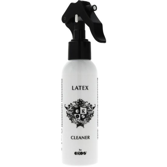 EROS Fetish Line limpiador para látex en spray, vista frontal.
