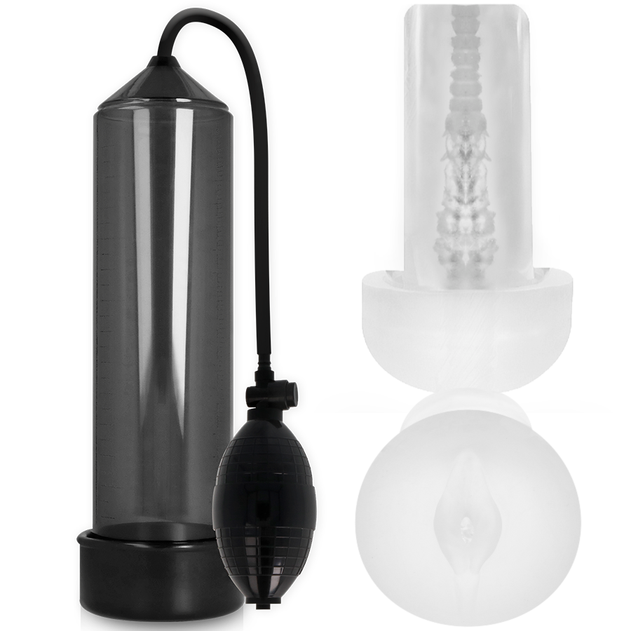 PUMP ADDICTED RX3 bomba de erección negra con masturbador de silicona