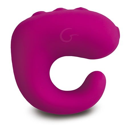 Anillo vibrador G-Vibe Gring XL en color frambuesa, vista frontal.