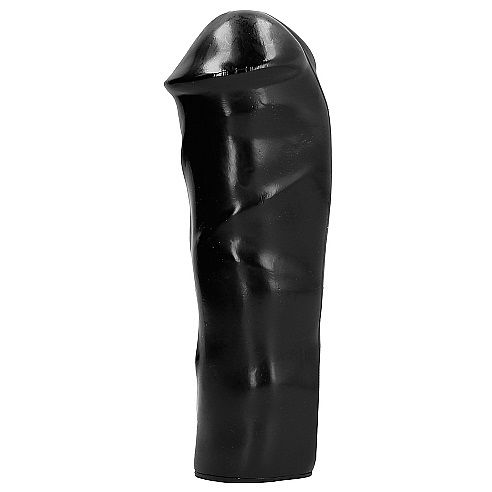 Dildo realista ALL BLACK negro, vista frontal.