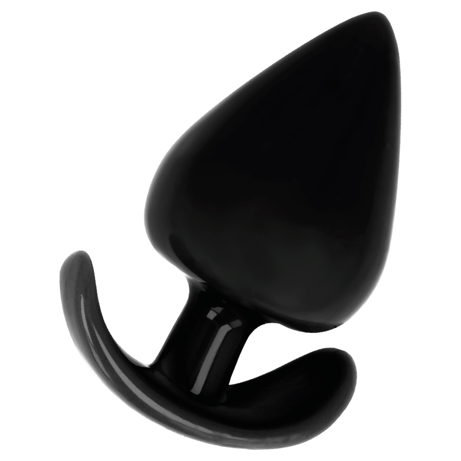 Plug anal negro Addicted Toys, vista frontal con base curvada.
