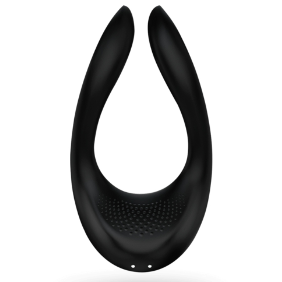 Satisfyer Partner Multifun 2, vibrador en U negro en vista frontal.