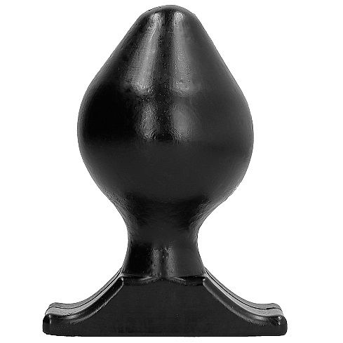 ALL BLACK Butt Plug negro, vista frontal con base ancha