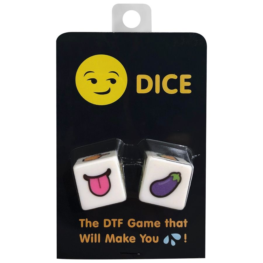 Caja del producto KHEPER GAMES DTF Emoji Dice con dos dados con emojis