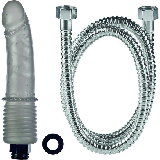 CALEXOTICS Colt dildo de ducha gris con manguera flexible metálica y junta negra