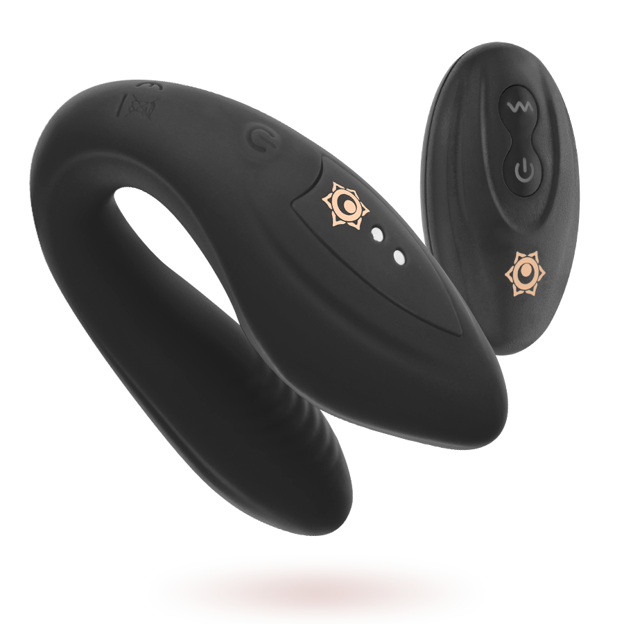 Vibrador en U Rithual Kama negro con mando a distancia.
