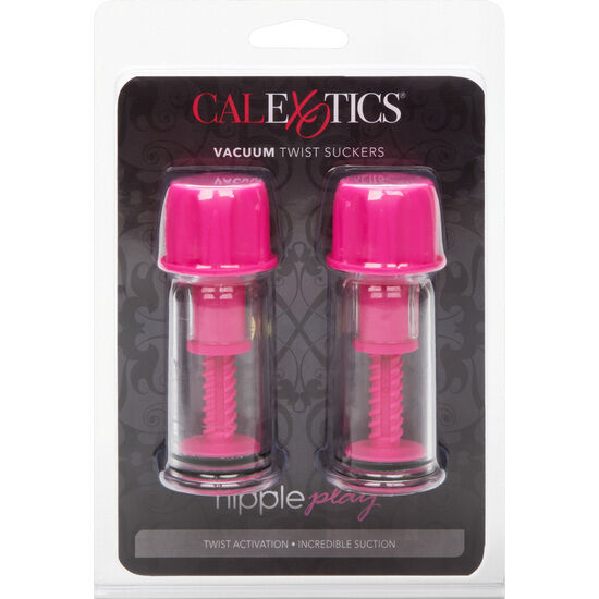 CalExotics Vacuum Twist, copas de succión rosas en blíster, pack de 2